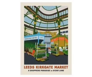 Ellie Way Leeds Kirkgate Market A3 Art Print